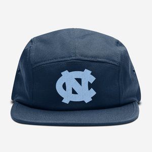 NEW North Carolina Tar Heels UNC Monogram Logo 5 Panel Camper Strapback Hat NAVY